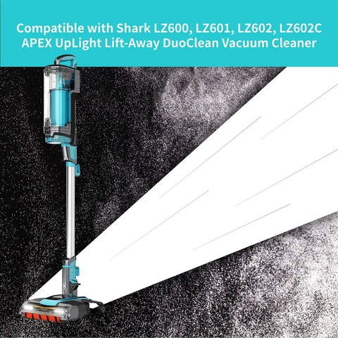 Shark Replacement Parts Kit For LZ600 LZ601 LZ602 LZ602C Apex UpLight LiftAway DuoClean Vacuum Cleaner shown in side view