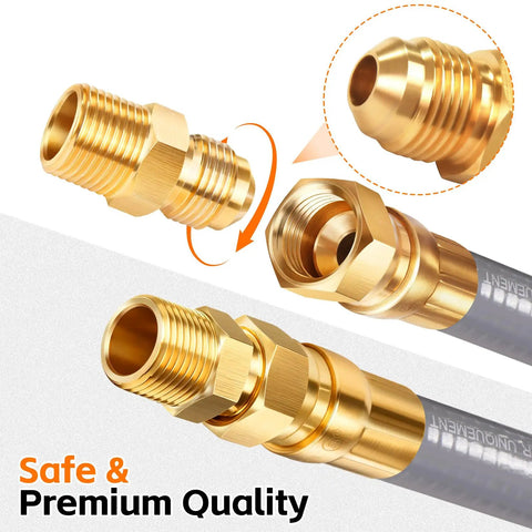Three Eighths Inch Natural Gas Hose With Quick Connect Fitting For Grills And Heaters CSA Certified Flexible Low Pressure Gas Line