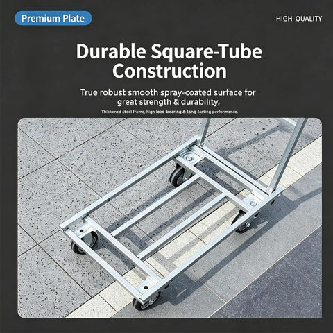 Heavy Duty Push Cart Dolly Platform Truck For Hauling Up To 661 Lbs With A 25 Inch Long By 15 Inch Wide By 30 Inch High Flatbed Hand Truck Style Utility Carrier Built For Warehouse Workshop And Home, square-tube steel frame