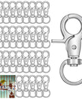 Amazon 30-pack metal trigger snap hooks, 2.36 x 0.98 inches, silver swivel clasps with key rings