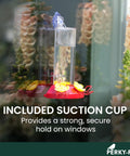 Window Mount Hummingbird Feeder With Perches, 8 Oz Nectar Capacity, Three Feeding Ports, No Fuss Suction Cup Mount For Outdoors