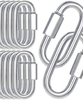 30 Pack M10 Quick Links And Three Eighths Inch Heavy Duty Locking Carabiners Set Four Inch Threaded Chain Link Connectors 2000 Lbs Capacity Anti Rust Galvanized Steel For Towing Swings Shade Sails And Bird Toys