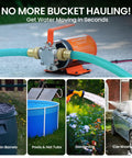 12V DC Water Transfer Pump With Self Priming, 330 GPH Portable Electric Pump Include 6Ft Suction Hose Kit for Pool Draining