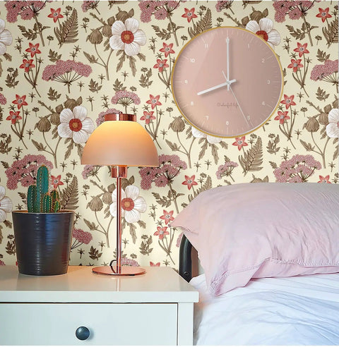 Peel And Stick Multicolor Peony Daisy Wallpaper Removable Self Adhesive Wall Mural For Living Room Or Accent Wall Durable