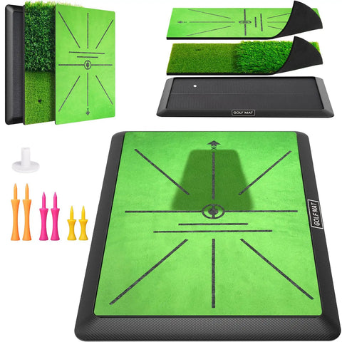 Pro-Grade Indoor Outdoor Golf Practice Mat For Chipping And Swing Path Training, Durable Rubber-Backed Turf Surface