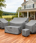 Outdoor Swivel Chair Covers 2 Pack, Waterproof Heavy Duty Patio Lounge Chair Covers, Fits Up To 30W X 34D X 38.5H, Gray