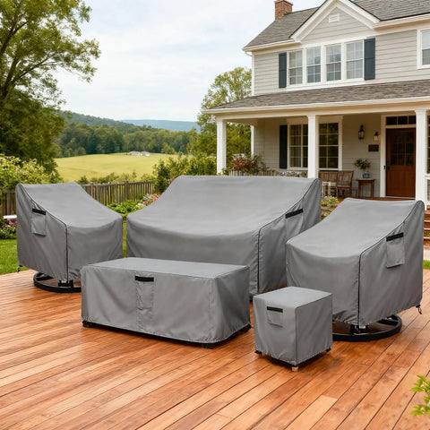 Outdoor Swivel Chair Covers 2 Pack, Waterproof Heavy Duty Patio Lounge Chair Covers, Fits Up To 30W X 34D X 38.5H, Gray