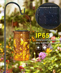 Outdoor Solar Lanterns Hanging Light With Butterfly Pattern Waterproof Led Garden Decor for Patio Yard Lawn and Front Porch