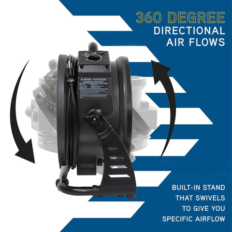 Xpower M-25 Ozone Air Neutralizing Fan With Powerful Axial Air Mover, Commercial Grade Sanitizer For Removing Tough Odors and an adjustable swivel stand.