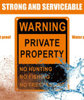 Real Deal Heavy Duty Reflective Aluminum No Trespassing Signs 8 Pack Large 10x7 Orange Private Property Warning Posts For Hunters Weatherproof Outdoor Boundary Tough As Nails with waterproof and dustproof features.