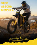 Rider on Patrol Electric Bike For Adults And Teens With 4000W Peak Motor And 40 MPH Top Speed, 52V 30Ah Battery on rocky terrain