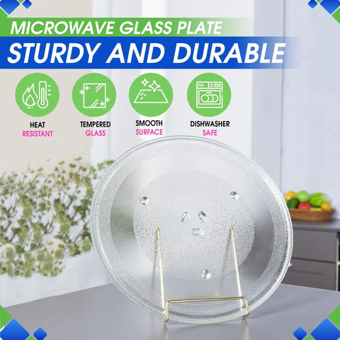 13.5 Inch Microwave Turntable Plate Replacement Fits WB39X10032 Glass Plate, sturdy and durable on kitchen counter