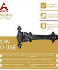 Heavy Duty T Hinge Set For Wooden Fences And Gates Black Matte Gate Hinges with Installation Guide
