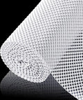 Top Shelf Nonslip Shelf Liner For Kitchen Cabinets And Drawers, White Non Adhesive Mat roll showing texture and design.