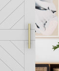 Interior Sliding Barn Door Hardware Madison Pull 12 Inch Brushed Gold Finish For Wood Interior Doors front view