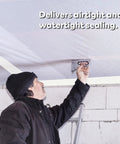 White Vapor Barrier Tape 9 Mil Thick, 3.78-Inch by 60-Yards in use for crawlspace encapsulation and construction sealing.
