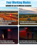 Solar Powered Motion Sensor Alarm System with 129dB Outdoor Siren Waterproof Driveway Alarm, displaying four working modes in various settings