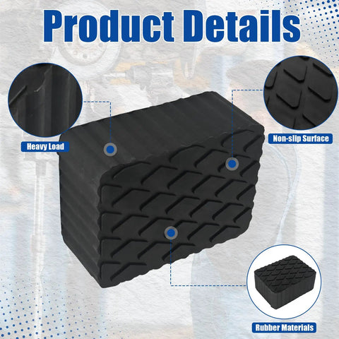 4 Pack Solid Rubber Auto Lift Pads For 3000 Lb Heavy Duty Jack Stands Anti Slip Lift Blocks For 2 Post And 4 Post Car Lifts