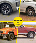 Dual Wheel Chocks Set With High Traction Ribs And Nylon Rope Non Slip Wheel Blocks With Yellow Reflective Tape for cars