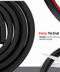 Door Weather Stripping Seal For Cars Easy Push On No Glue Needed Fits Door Gap From 0.3 To 0.5 Inch And 8 To 12mm 15 Feet Long