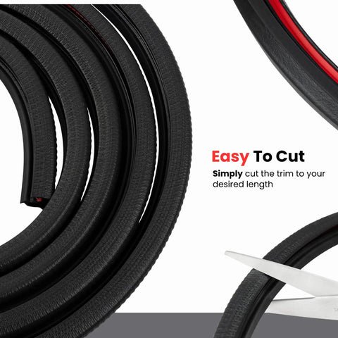 Door Weather Stripping Seal For Cars Easy Push On No Glue Needed Fits Door Gap From 0.3 To 0.5 Inch And 8 To 12mm 15 Feet Long