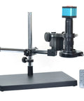 Pro Grade 14MP HDMI Microscope Camera Kit With Remote USB Output TF Card Video Recording 180X C Mount Lens Big Stereo Stand 144 LED Illumination For Industry Lab PCB Inspection, microscope stand