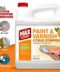 Citrus Paint Stripper Gel For Wood And Metal Surfaces Quick Acting One Application Formula Kicks Off Old Varnish And Latex Easily With Zero Harsh Chemicals Or Toxic Fumes A Real Total Breeze For Weekend Projects And Pros, 1 gallon container with orange label.
