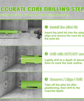 Heavy Duty 4 Inch Dry Core Drill Bit With Full Masonry Setup Featuring Quick Release Pilot Bit Drift Tool Plus Two Pro Grade Adapters For Blazing Through Concrete Or Brick Job Sites Zero Sweat Needed installation steps guide for core drilling. 3 steps highlighted.