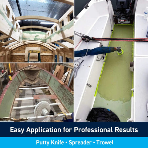 Marine Epoxy Fairing Compound Two Part Filler For Fiberglass Wood Aluminum And Steel Two Pint Kit used on boat hull