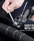 Stainless Steel Cable Tie Gun Kit With 200 Metal Zip Ties In Two Sizes And Tensioning And Cutting Tool for fence projects in use