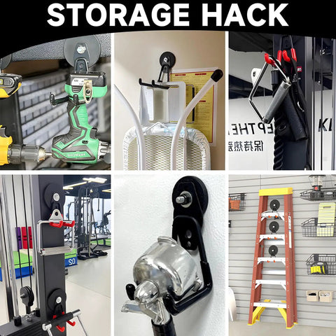 Heavy Duty Magnetic Hooks 4 Pack With Anti Slip Rubber Coating Neodymium Base Delivers Up To 25 Lbs Hold Pegboard Compatible For Garage, Workshop, Garden Tools, Power Drill, Ladders And More