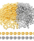 2000 Pcs Gold And Silver Spacer Beads 4Mm Flat Round Disc Beads For DIY Jewelry Making Bracelets And Necklaces Gold Tone And Silver Tone 1.5Mm Hole 4x1.7Mm Bulk Craft Supplies For Bead Crafters