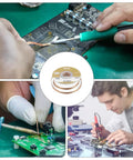 Desoldering Solder Wick Braid No Clean Pro Grade, 0.16 Inch Wide, 5 Feet Long Copper Wick for PCB Repair Three Pack in use