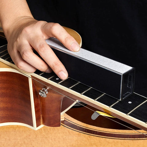 Using leveling beam on guitar for All In One Pro Grade Guitar Luthier Tool Kit With Fret Crowning File Fret Leveler Beam Fret Rocker String Spreaders