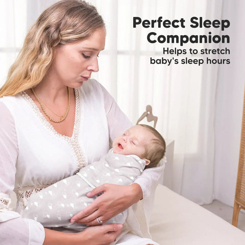 Mother holding baby in Newborn Swaddles With Zippers Three Pack Sleep Sack Set For Cozy Hip Healthy Growth IHDI Certified