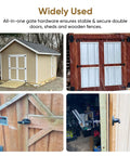 Heavy Duty Shed Door Hardware Kit With 6.5 Inch T Handle Lock Black Powder Coat 6 Anti Sag Hinges 2 Barrel Bolts For Outdoor Sheds Barns And Wooden Fence Gates Built Tough For Lasting Security And Easy Use on shed and gate doors