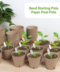 Breathable Seedling Pots With Drainage And 30 Labels Included For Yard And Balcony Gardening Plantable Paper Pulp Nursery Pots