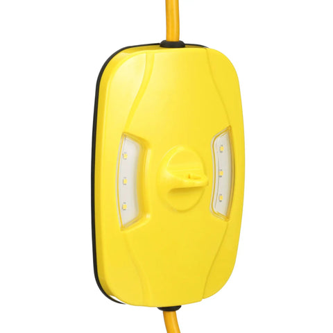 Outdoor 50 Ft LED String Light With 5 Lights, Weatherproof IP65 Plastic Construction, shown in yellow casing close-up