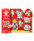 Farm Animals Jumbo Knob Puzzle For Toddlers Wooden Peg Puzzle For Early Learning Shape Recognition And Fine Motor Skills Cow Pig Horse On Colorful Barnyard Scene Kid Friendly Educational Toy For Ages 1 And Up, featuring farm animals on board