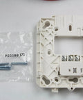 Mounting base and screws for Exceder Ceiling Mount Fire Alarm Horn Strobe In Red Housing, Multiple Voltages, Three Audible Settings