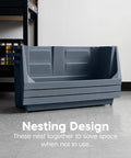 Heavy Duty Open Front Storage Bins For Garage And Home Organization, Jumbo Stackable Bins With Large Handles, Rust Resistant Plastic