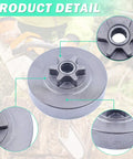 Beefed Up Three Eighths Inch Six Tooth Sprocket Clutch Drum Oil Pump Kit For Poulan And Partner Chainsaws detail view