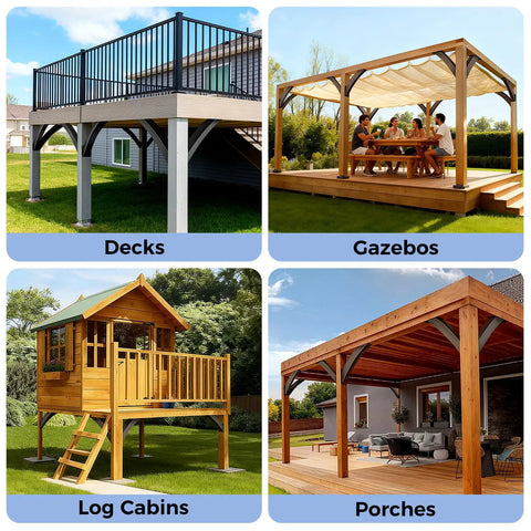 Heavy Duty 45 Degree Arc Angle Bracket Kit For 6x6 Wood Posts, Pergola Gazebo Deck Porch Log Cabin Support Brackets, Built Tough Post And Beam Connectors For Strong, Easy Install