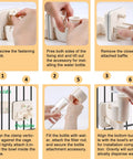 Steps to install the Hanging Gravity Water Dispenser For Small Pets Automatic Cage Hydration Bowl for rabbits and guinea pigs.