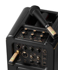 Black audio equipment with Spark Link XLR Wireless System For Dynamic Microphones Pro Grade Studio Audio setup on a speaker
