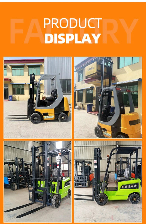 Heavy Duty Electric Forklift Truck Built As A Relentless Warehouse Workhorse Featuring high capacity batteries in a display.