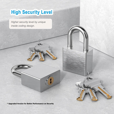 Tough As Nails Stainless Steel Padlock With High Security Cylinder And Hardened Shackle, Packed With Three Premium Brass Keys, Perfect For Indoor And Outdoor Locking Needs, Measures 1-9/16 Inches Wide And Keyed Different For Ultimate Protection, Comes In, shown with three brass keys.