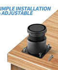 Premium Sleek Adjustable Furniture Legs Rock Solid Black Steel Cabinet Feet close-up showing adjustable design and installation screws.