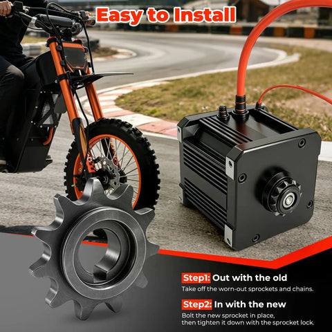 Beefed-Up Motor Sprocket For Tuttio Soleil01 Electric Dirt Bike, Steel Drive Sprocket Replacement Part For Chain Drive Motor System, Improves Power Transfer And Safety On Tutto Tutti Models