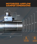 ZoneMaster 12 Inch Normally Open Motorized Damper For HVAC Zoning And Fresh Air Make Up Air Control 24V Power Close